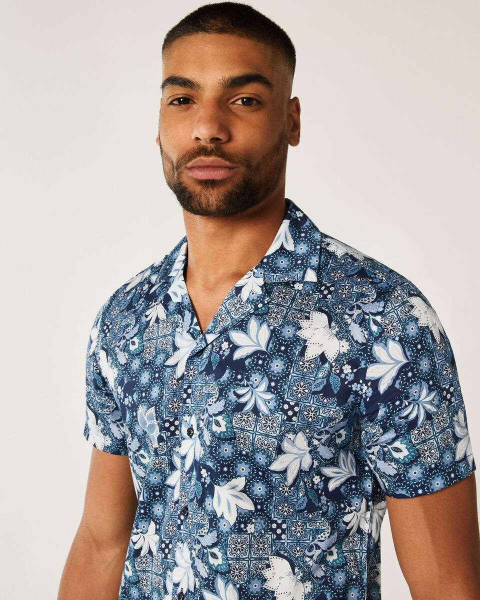 Mens Navy/Blue Short Sleeve Shirt